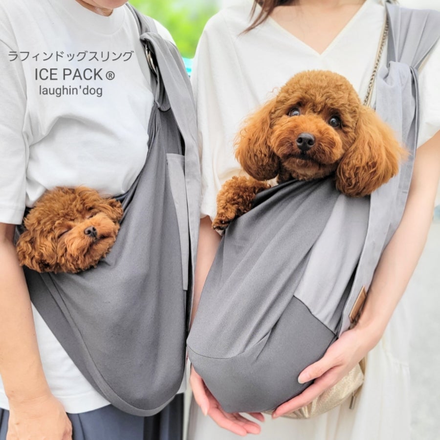 ラフィンドッグスリングPADは体重が7Kg〜19kgくらいの子まで入れる少し